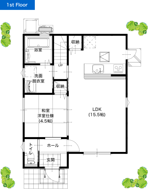熊本市中央区帯山7丁目C 建売一戸建て 1階間取り図