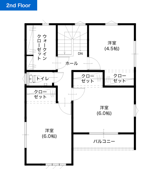 熊本市中央区帯山7丁目C 建売一戸建て 2階間取り図