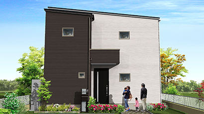 二階建て 32坪 5LDK 新築 間取りプラン パースイメージ