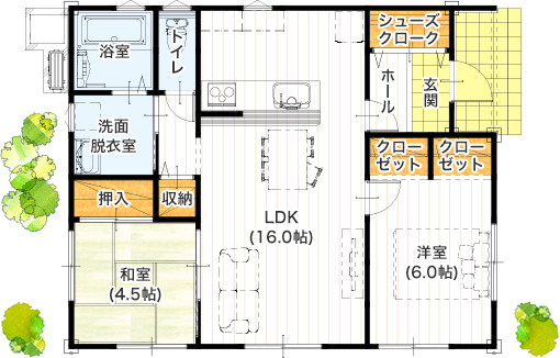 平屋住宅 19坪 2ldk 新築プラン 価格と間取り アイパッソの家 熊本の建売住宅メーカー サンタ不動産