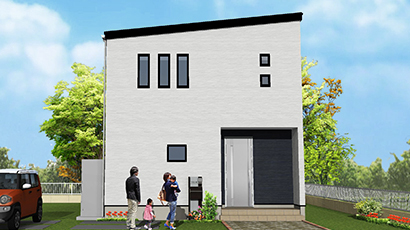 二階建て 33坪 4LDK 新築 間取りプラン パースイメージ