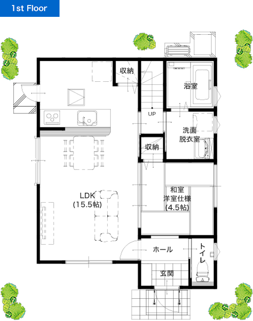 熊本市中央区国府本町 建売一戸建て 1階間取り図