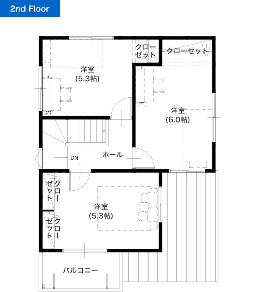 南区城南町藤山B 建売一戸建て 2階間取り図