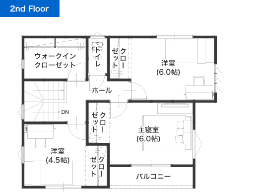 上益城郡益城町福原1期B 建売一戸建て 2階間取り図