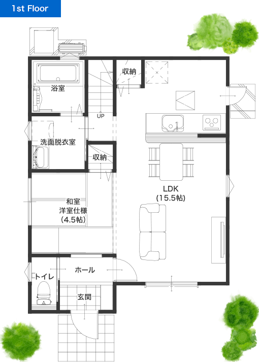 熊本市東区小山1丁目A 28坪 4SLDK 建売・一戸建ての新築物件 1階間取り図
