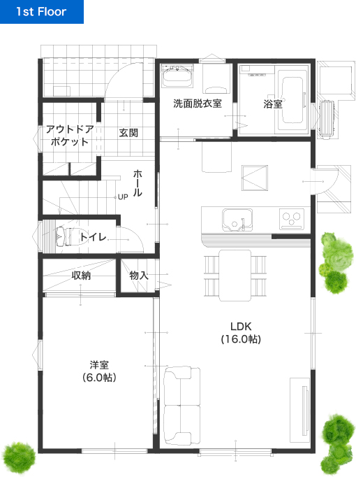 熊本市東区小山1丁目C 33坪 4LDK 建売・一戸建ての新築物件 1階間取り図