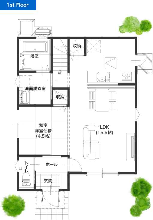 熊本市東区小山1丁目D 28坪 4SLDK 建売・一戸建ての新築物件 1階間取り図