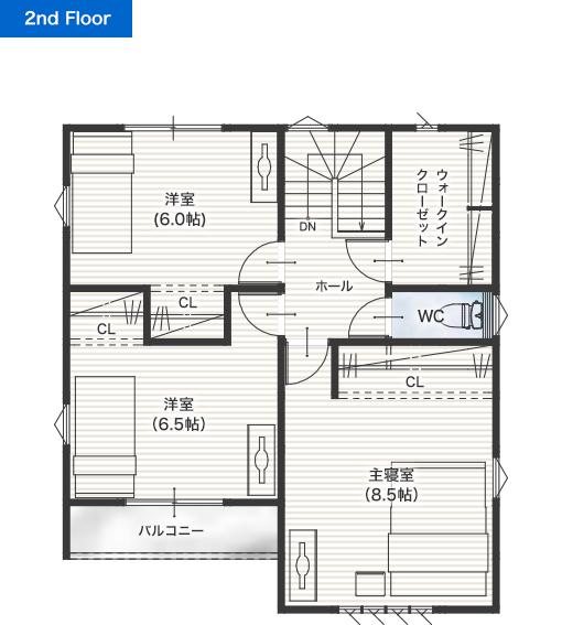 熊本市中央区黒髪6丁目D 32坪 4SLDK 建売・一戸建ての新築物件 2階間取り図