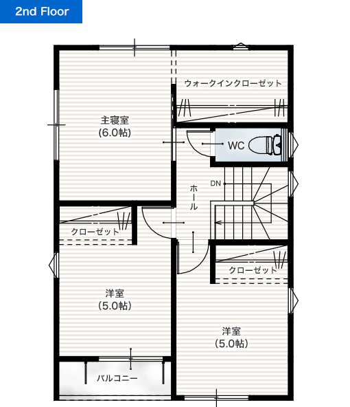 熊本市中央区新大江2丁目 26坪 3LDK 建売・一戸建ての新築物件 2階間取り図