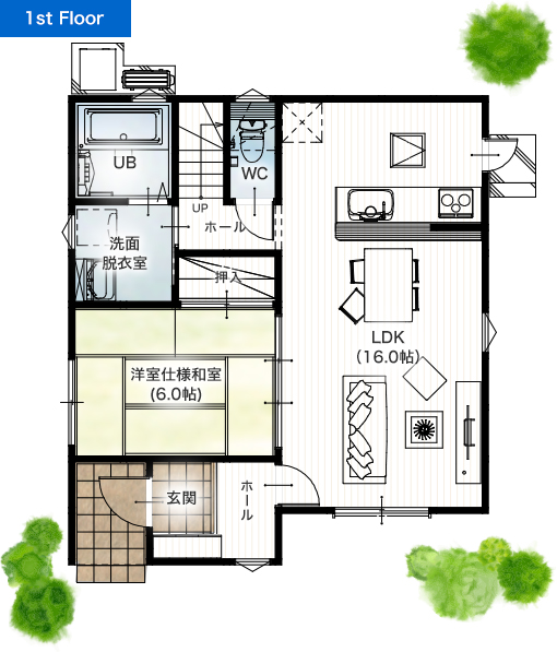 上益城郡御船町滝川2期B 32坪 4SLDK 建売・一戸建ての新築物件 １階間取り図