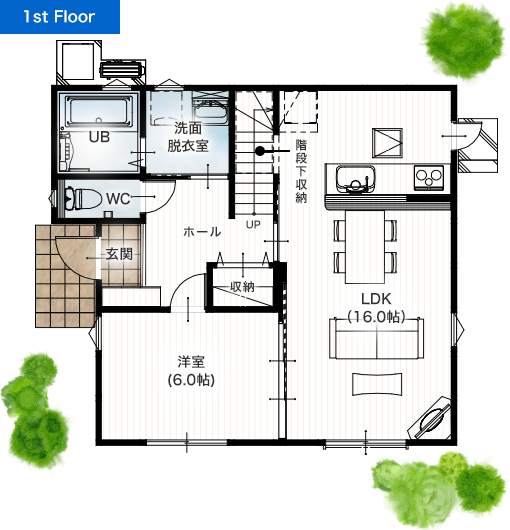 上益城郡御船町滝川2期C 32坪 5LDK 建売・一戸建ての新築物件 1階間取り図