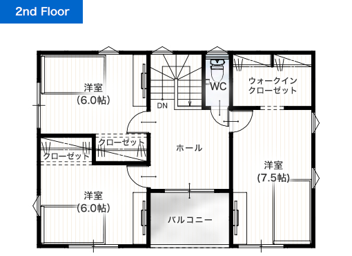 熊本市西区城山大塘2丁目D 32坪 4LDK 建売・一戸建て物件 2階間取り図