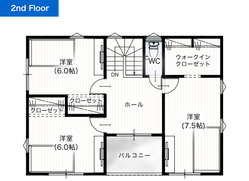 熊本市西区城山大塘2丁目D 建売一戸建て 2階間取り図