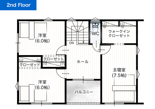 上益城郡御船町滝川2期D 建売一戸建て 2階間取り図