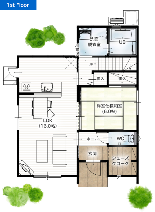 上益城郡御船町木倉5号地 32坪 4LDK 建売・一戸建ての新築物件 1階間取り図