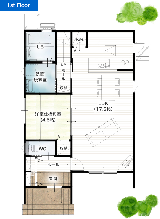 熊本市中央区出水8丁目3号地 32坪 4SLDK 建売・一戸建ての新築物件 1階間取り図