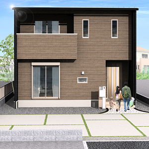 熊本市中央区出水8丁目4号地 30坪 4SLDK 建売・一戸建ての新築物件 外観パース
