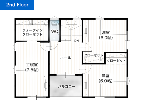 熊本市南区城南町舞原4号地 32坪 4LDK 建売・一戸建ての新築物件 2階間取り図
