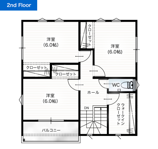 熊本市東区健軍1丁目A 30坪 4SLDK 建売・一戸建ての新築物件 2階間取り図