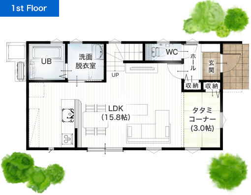 合志市須屋10期A 26坪 3SLDK 建売・一戸建ての新築物件 1階間取り図