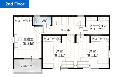 合志市須屋10期A 26坪 3SLDK 建売・一戸建ての新築物件 2階間取り図