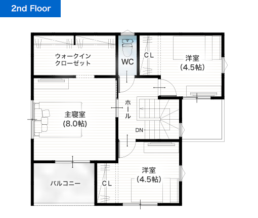 合志市須屋10期B 30坪 4LDK 建売・一戸建ての新築物件 2階間取り図