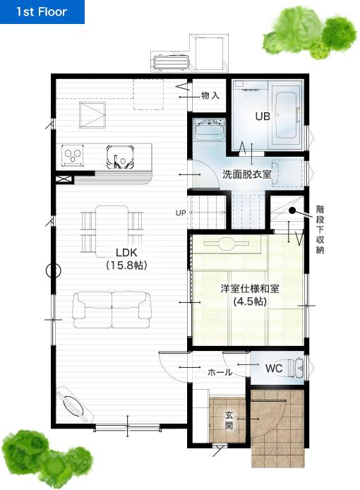 合志市須屋10期C 25坪 4LDK 建売・一戸建ての新築物件 1階間取り図