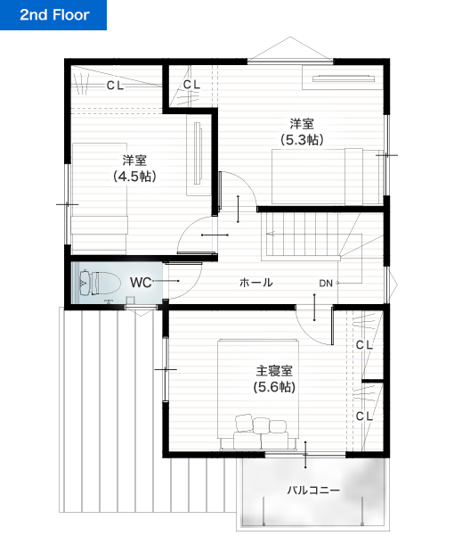 合志市須屋10期C 25坪 4LDK 建売・一戸建ての新築物件 2階間取り図