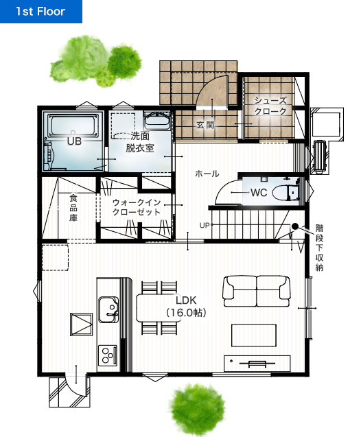 宇土市松山町2期B 32坪 4SLDK 建売・一戸建ての新築物件 1階間取り図