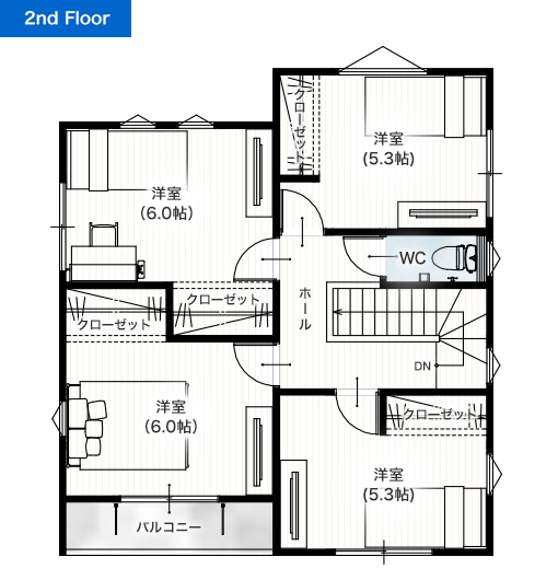 宇土市松山町2期B 32坪 4SLDK 建売・一戸建ての新築物件 2階間取り図