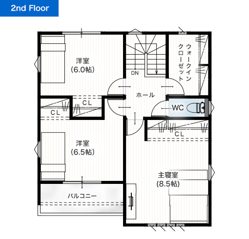 上益城郡御船町木倉2号地 32坪 4SLDK 建売・一戸建ての新築物件 2階間取り図