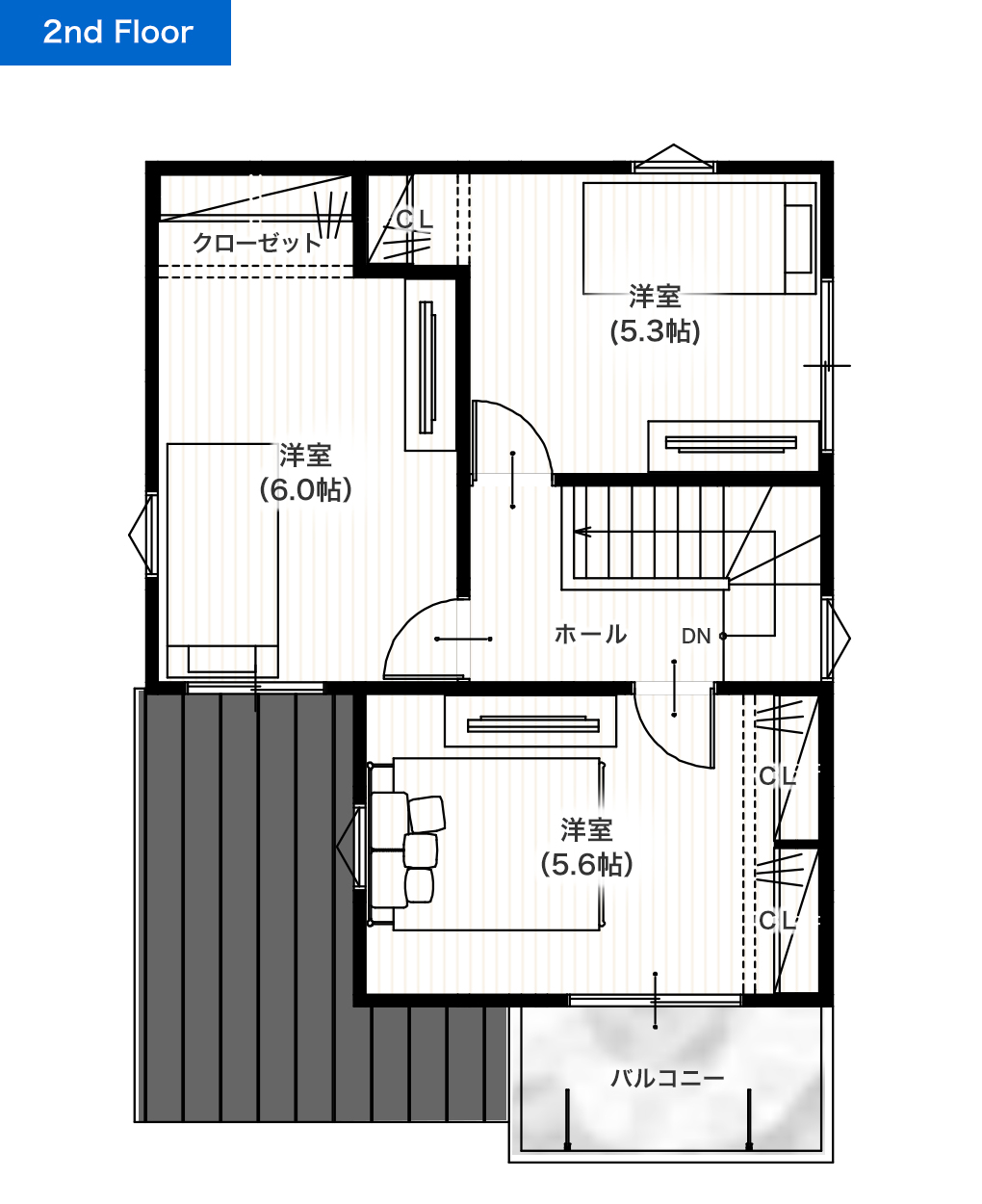 熊本市中央区渡鹿5丁目B 26坪 4LDK 建売・一戸建ての新築物件 2階間取り図