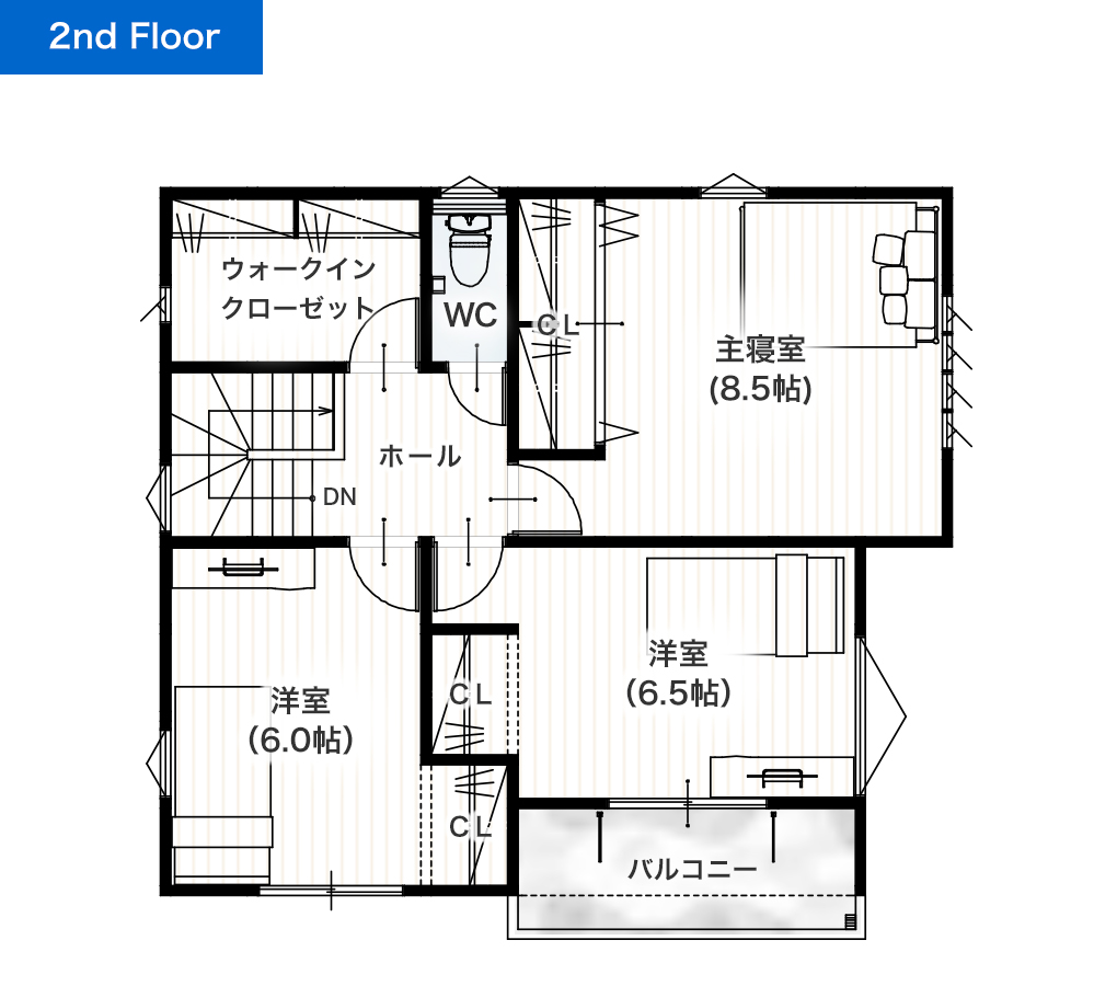 上益城郡益城町宮の台75号地 32坪 4SLDK 建売・一戸建ての新築物件 2階間取り図