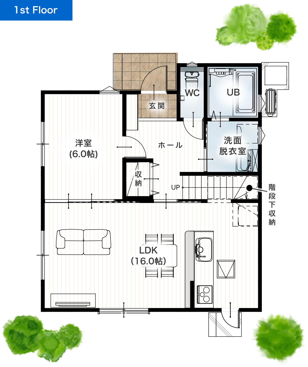 宇土市走潟町7号地 32坪 5LDK 建売・一戸建ての新築物件 1階間取り図