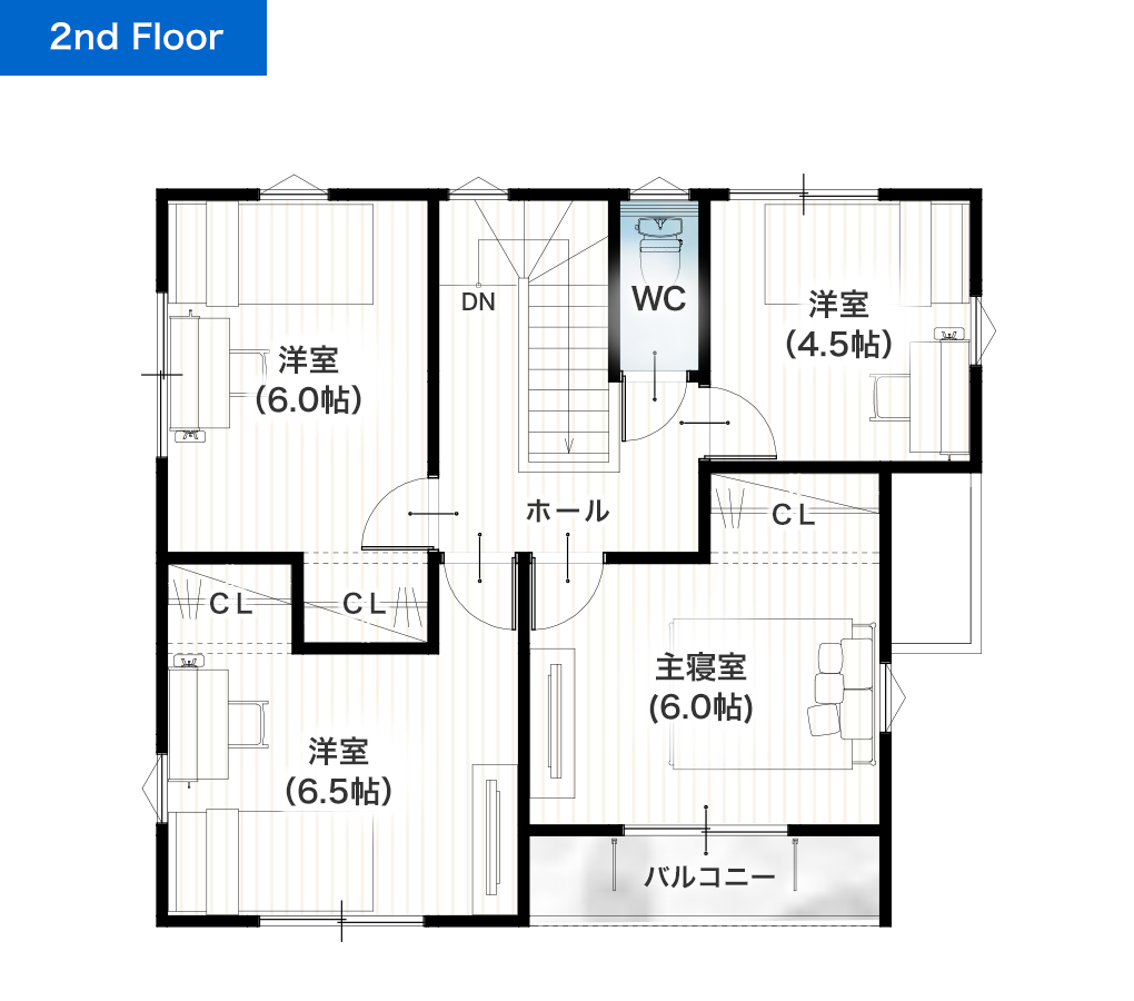 熊本市北区清水岩倉20号地 建売一戸建て 2階間取り図