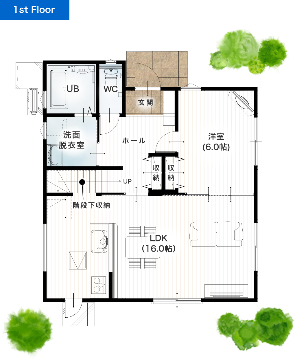 熊本市南区富合町清藤23号地 32坪 5LDK 建売・一戸建ての新築物件 1階間取り図