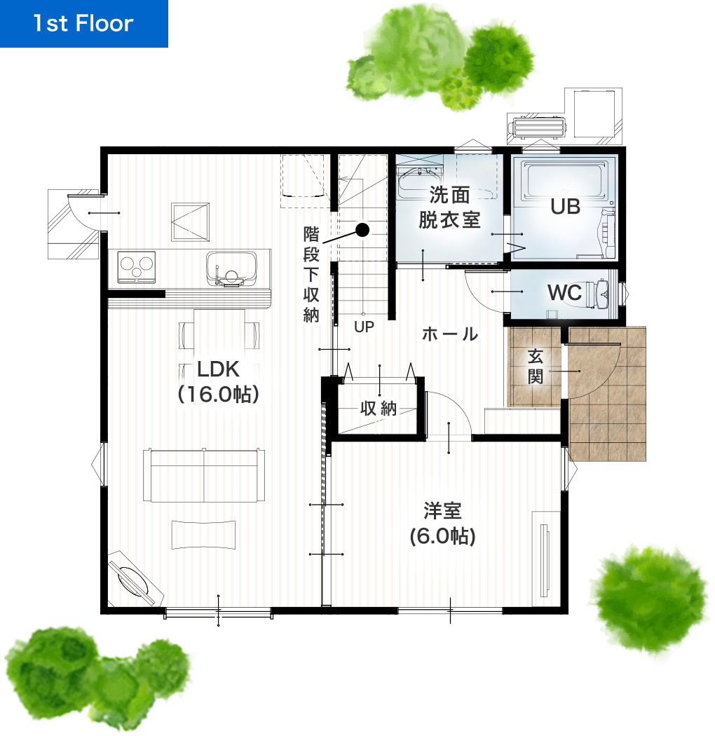 熊本市南区城南町舞原2号地 32坪 5LDK 建売・一戸建ての新築物件 1階間取り図