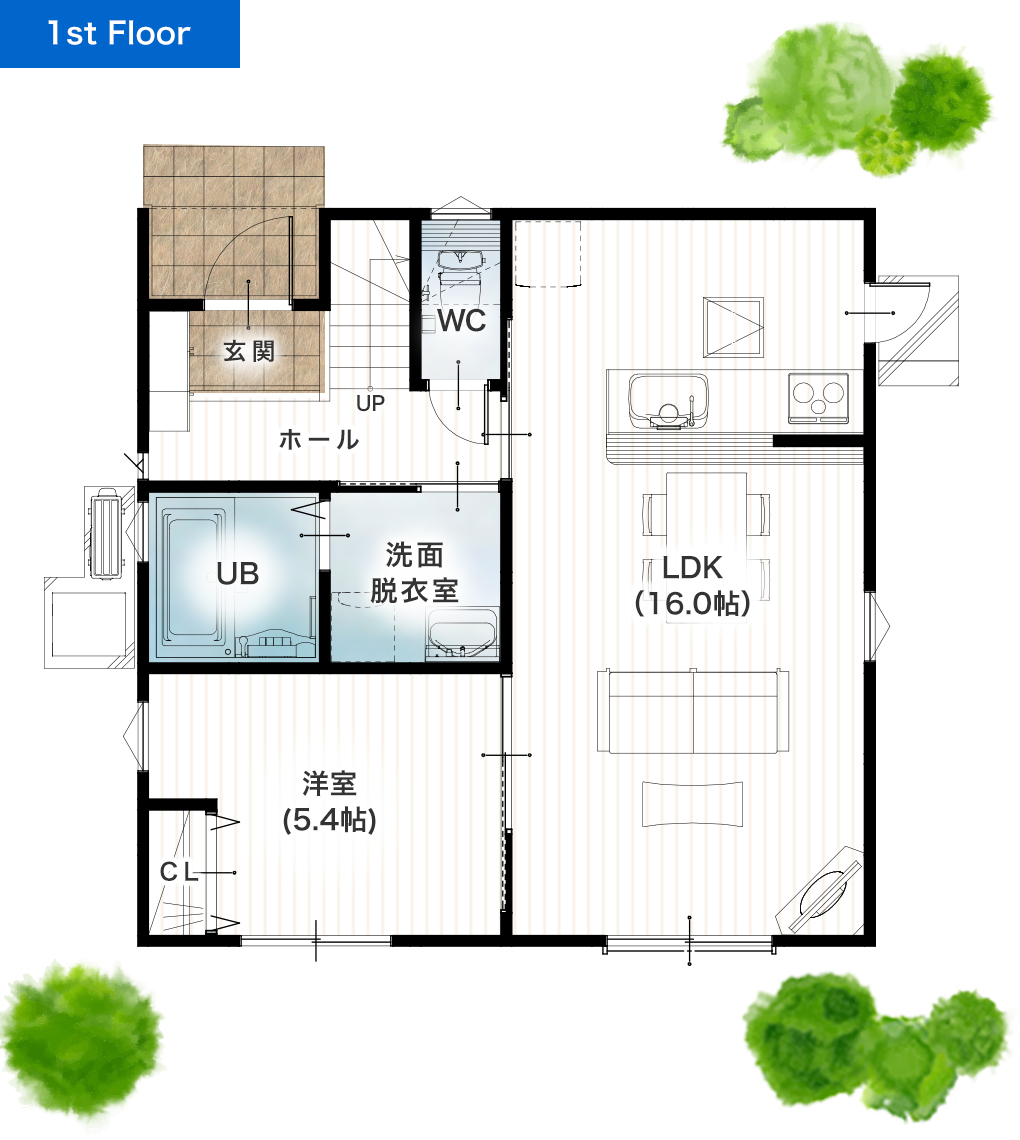 宇城市松橋町松橋2期B 30坪 4SLDK 建売・一戸建ての新築物件 1階間取り図