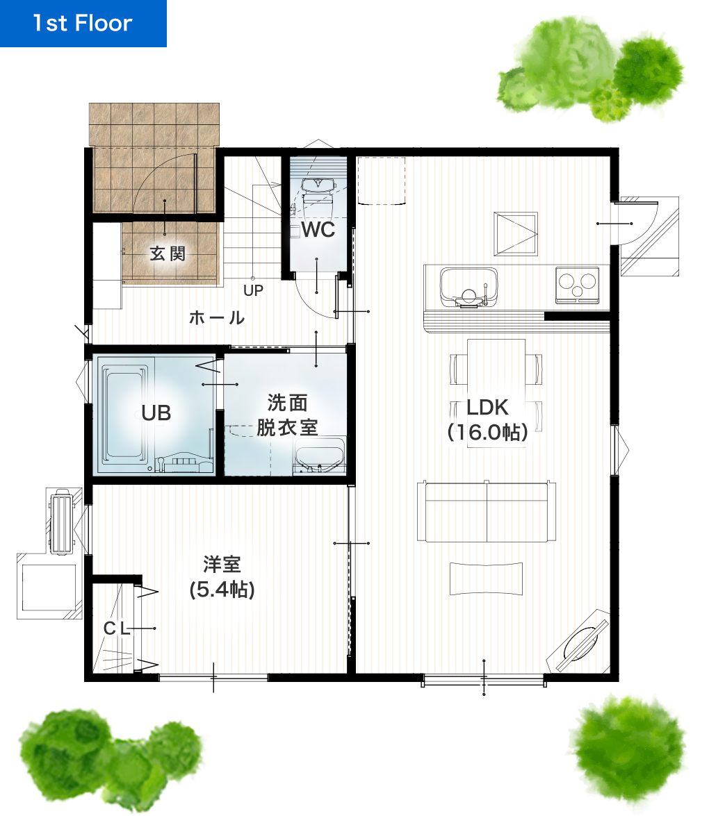 合志市須屋11期B 30坪 4SLDK 建売・一戸建ての新築物件 1階間取り図