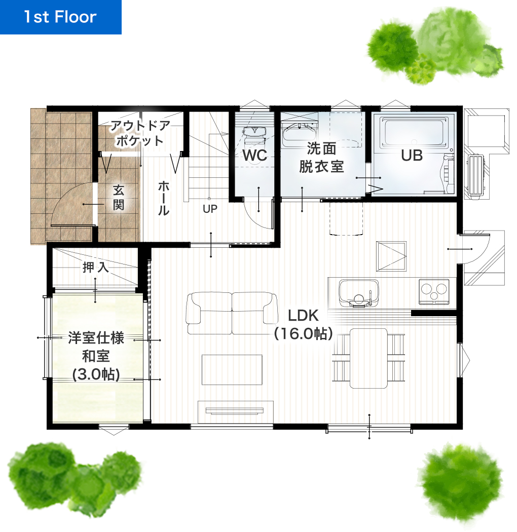 熊本市東区昭和町B 29坪 4LDK 建売・一戸建ての新築物件 1階間取り図
