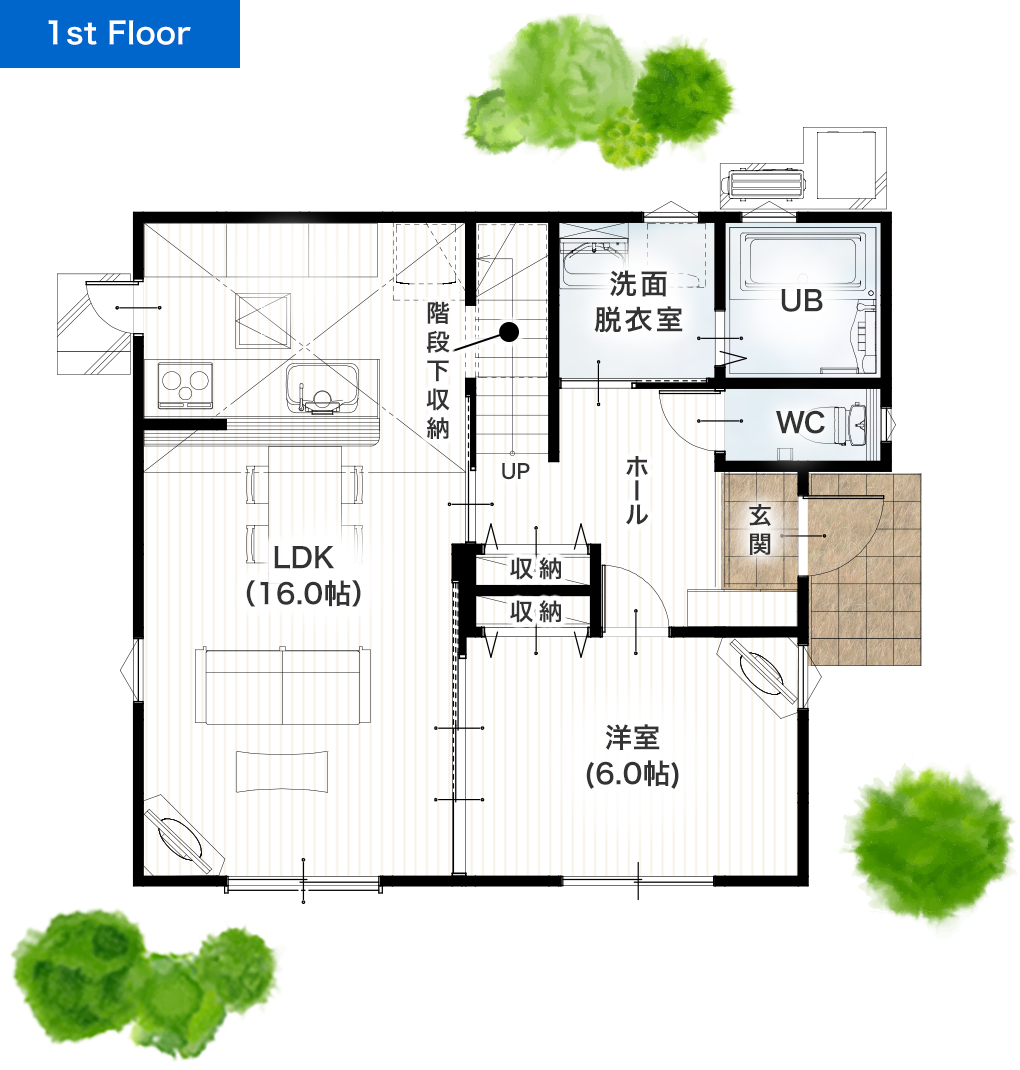 熊本市西区春日8丁目8号地 32坪 5LDK 建売・一戸建ての新築物件 1階間取り図