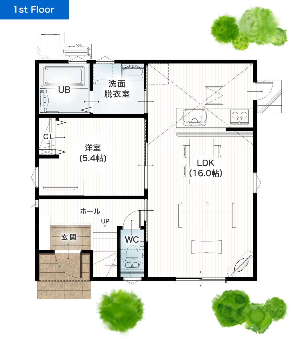 熊本市南区島町3丁目1号地 30坪 4SLDK 建売・一戸建ての新築物件 1階間取り図