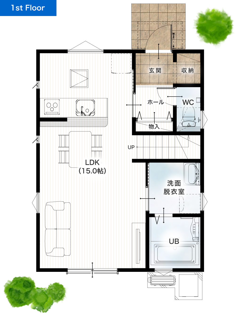 上益城郡甲佐町緑町 24坪 3LDK 建売・一戸建ての新築物件 1階間取り図