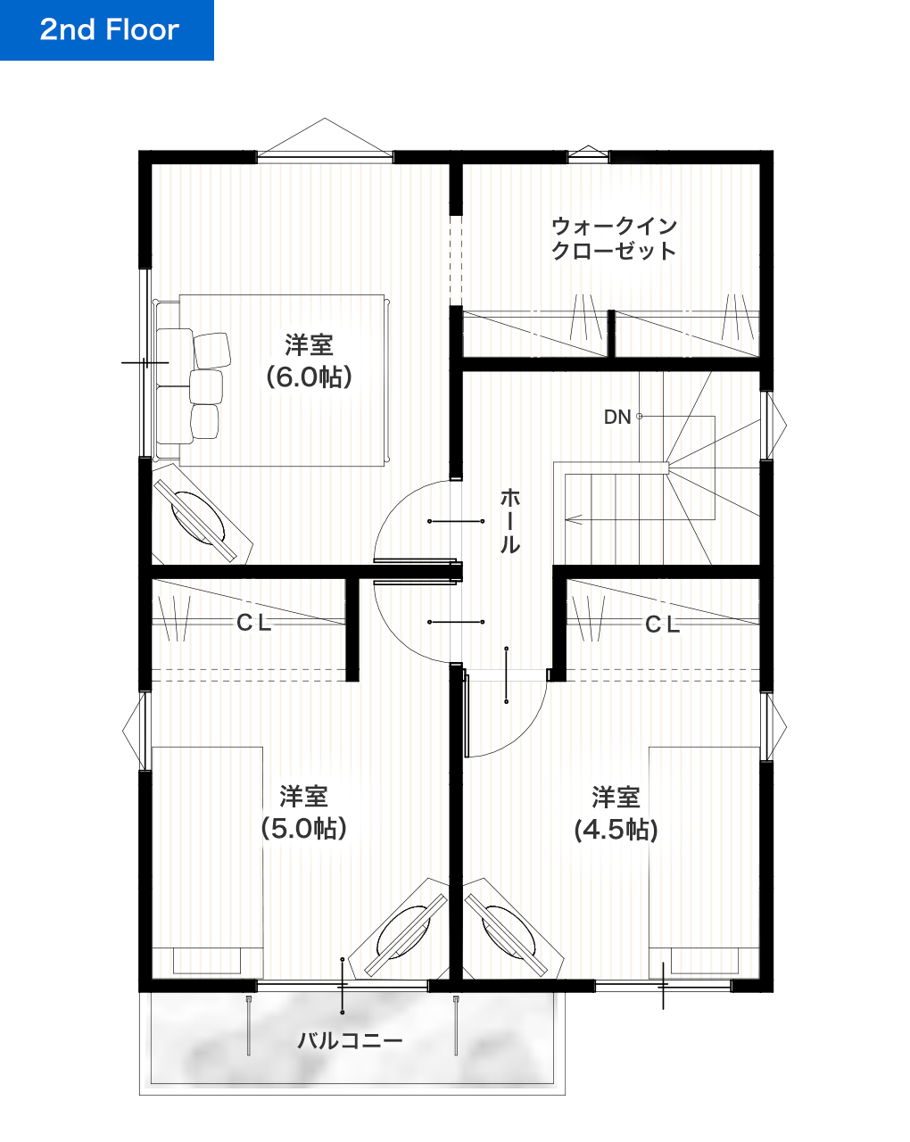 上益城郡甲佐町緑町 24坪 3LDK 建売・一戸建ての新築物件 2階間取り図