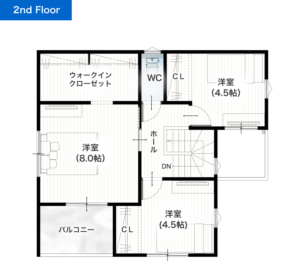 熊本市南区島町3丁目3号地 30坪 4LDK 建売・一戸建ての新築物件 2階間取り図