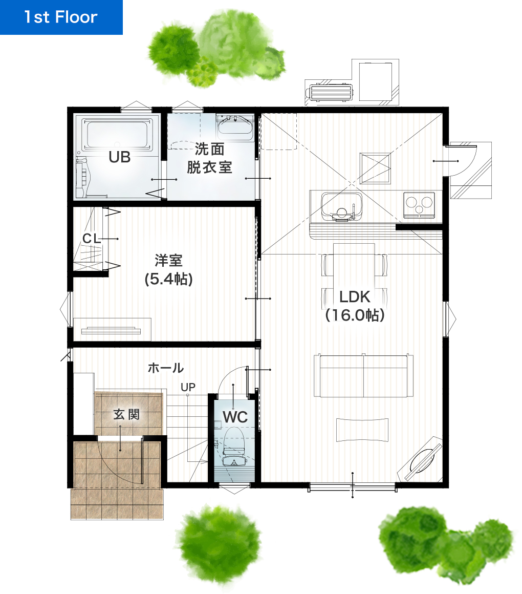熊本市南区島町3丁目4号地 30坪 4SLDK 建売・一戸建ての新築物件 1階間取り図