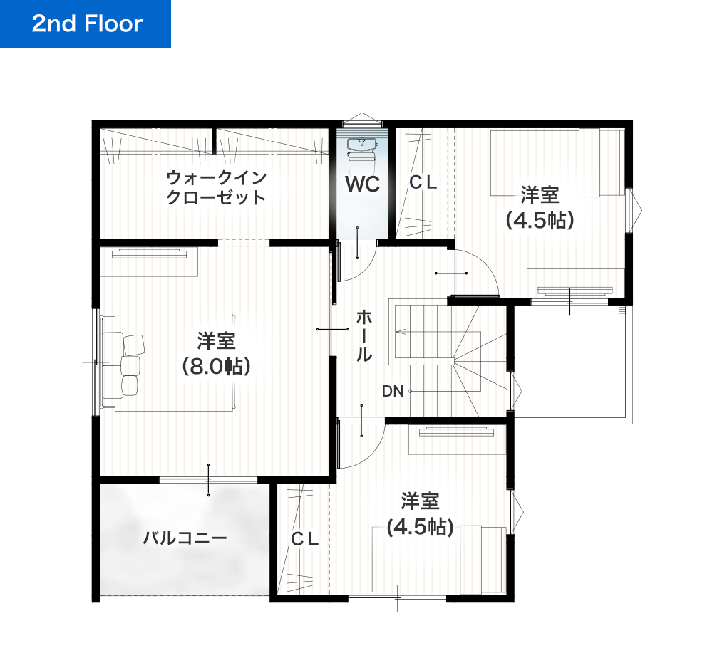 熊本市南区城南町東阿高 30坪 4LDK 建売・一戸建ての新築物件 2階間取り図