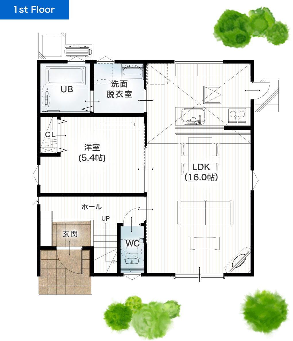 熊本市東区長嶺南3丁目 30坪 4SLDK 建売・一戸建ての新築物件 1階間取り図