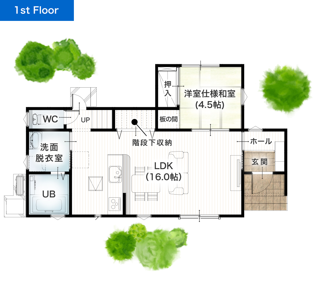 熊本市北区四方寄町4期A 建売・一戸建ての新築物件 1階間取り図