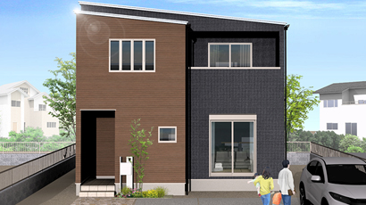 二階建て 32坪 4SLDK 新築 間取りプラン パースイメージ